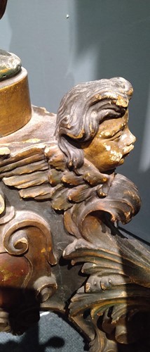 Lot 2 - A large Venetian carved giltwood and polychromed torchere standard lamp, 19th century