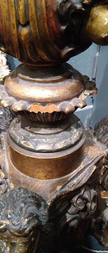 Lot 2 - A large Venetian carved giltwood and polychromed torchere standard lamp, 19th century