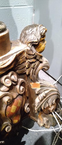 Lot 2 - A large Venetian carved giltwood and polychromed torchere standard lamp, 19th century