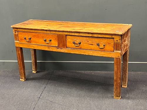 Lot 462 - A 19th century and repaired pine dresser, two...