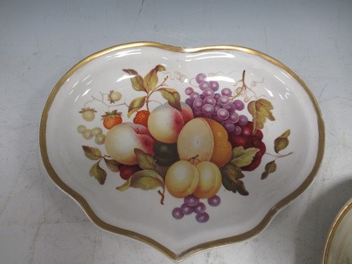 Lot 4 - A Bloor Derby fruit painted dish, another...