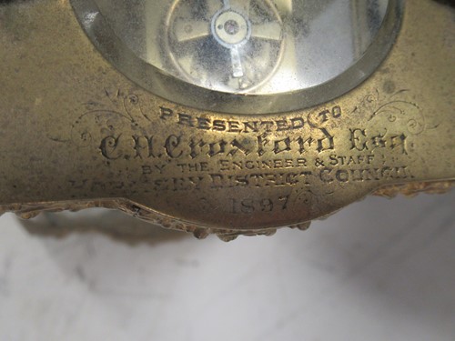 Lot 21 - Two brass carriage clocks and a stained green...