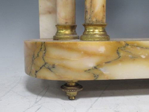 Lot 30 - A marble and gilt metal mounted portico clock,...