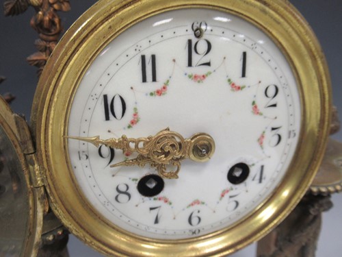 Lot 30 - A marble and gilt metal mounted portico clock,...