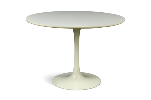 Lot 370 - Maurice Burke for Arkana, a white lacquer tulip table