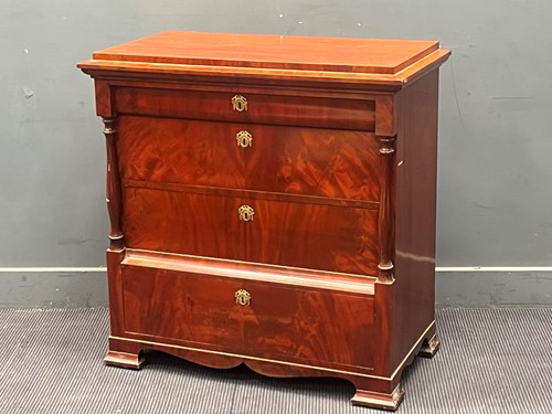 Lot 715 - A French Louis Philippe style mahogany commode, 20th century
