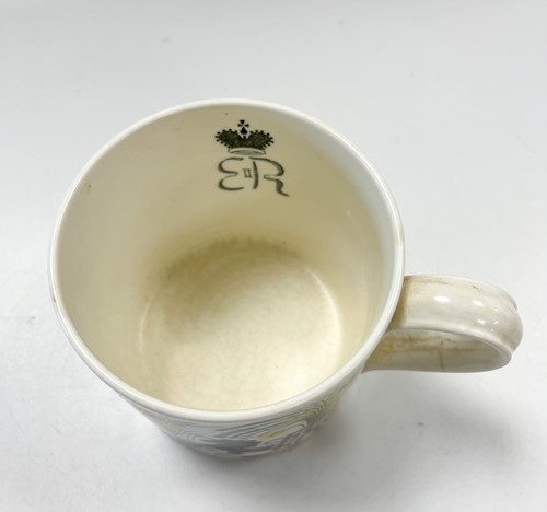 Lot 15 - Eric Ravilious for Wedgwood, a Queen Elizabeth II commemorative coronation mug, 1953