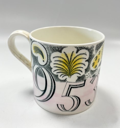 Lot 15 - Eric Ravilious for Wedgwood, a Queen Elizabeth II commemorative coronation mug, 1953