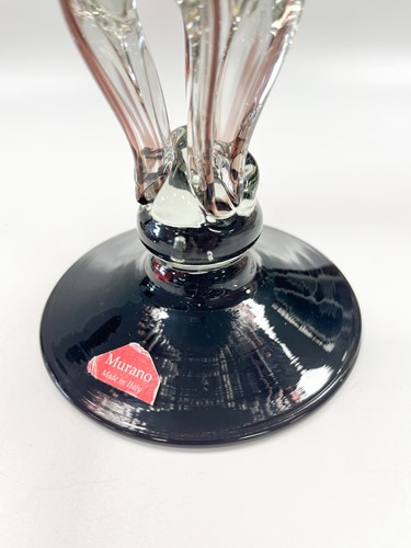 Lot 5 - A pair of Murano glass ruffle rimmed tazze, circa 1950