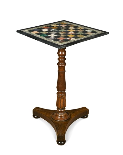 Lot 758 - A specimen marble top rosewood occasional table, 19th century and later