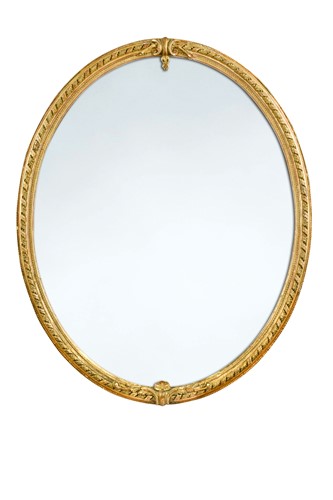 Lot 611 - An oval giltwood wall mirror, 19th century