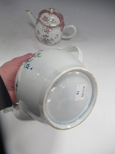 Lot 26 - An 18th century pearlware teapot and another...