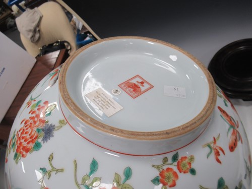 Lot 29 - A modern Chinese punch bowl decoraqted with...