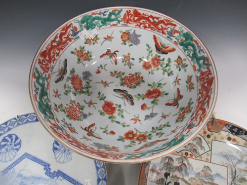 Lot 29 - A modern Chinese punch bowl decoraqted with...