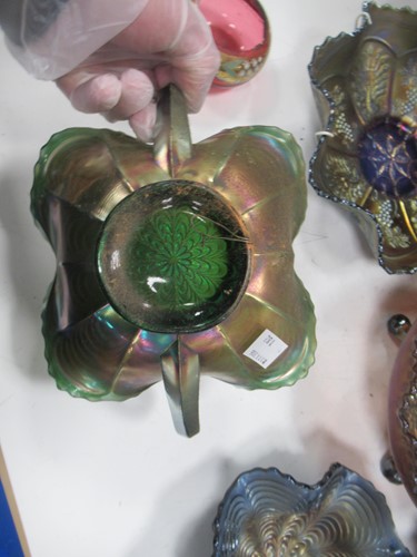 Lot 16 - Collection of Victorian lustred glass dishes...