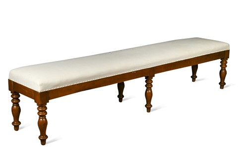 Lot 739 - A Victorian walnut framed rectangular bench
