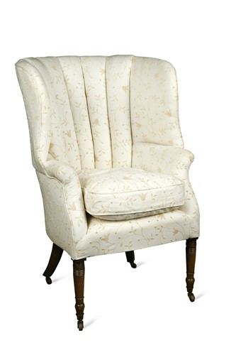 Lot 756 - A mahogany barrel back armchair, late 19th century