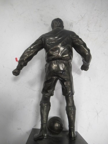 Lot 3 - Two bronzed metal footballer figures, 34cm high
