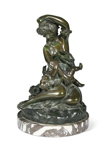 Lot 802 - After Claude Michel Clodion (1738-1814), a bronze Bacchanalian figure group, 19th century