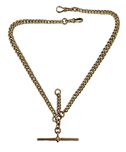 Lot 210 - An early 20th century 9ct gold 'Albert' watch chain