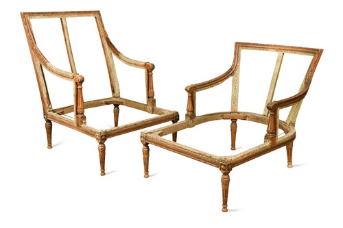 Lot 551 - A Louis XVI style walnut Duchesse Brisee Longue Bergère, 19th century