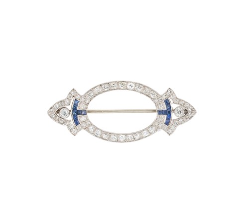 Lot 171 - An Art Deco sapphire and diamond brooch