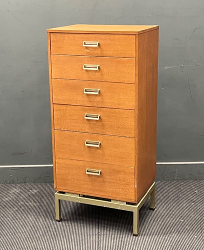 Lot 433 - A G-Plan Limba Tallboy chest of 6 drawers on...