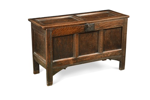 Lot 493 - An oak coffer, circa 1700