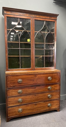 Lot 729 - A Regency mahogany secretaire bookcase