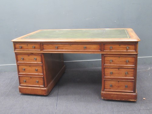 Lot 647 - A Victorian mahogany pedestal desk