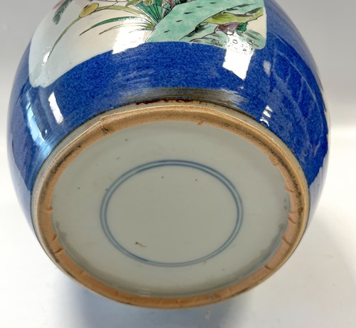 Lot 35 - A Chinese famille verte porcelain ginger jar and cover, Qing Dynasty, 19th century