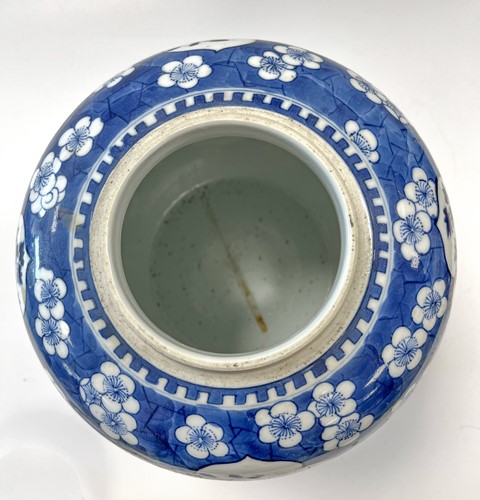 Lot 34 - A Chinese blue and white porcelain ginger jar and cover, Qing Dynasty, 19th century