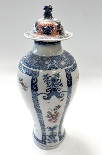 Lot 20 - A Chinese famille rose baluster porcelain vase and cover, Chen Lung, circa 1780