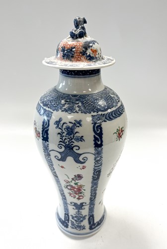 Lot 20 - A Chinese famille rose baluster porcelain vase and cover, Chen Lung, circa 1780