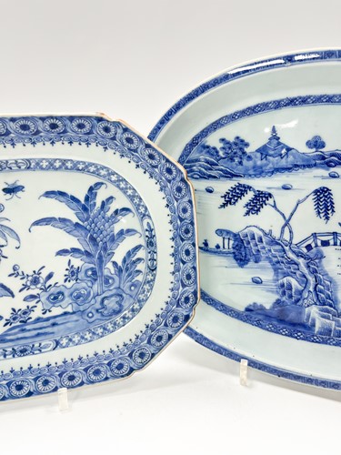 Lot 16 - A Chinese blue and white export porcelain oval basin, Chen Lung, circa 1770