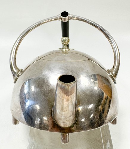 Lot 205 - Christopher Dresser (1834-1904), a rare electroplate teapot, No. 2277, circa 1880