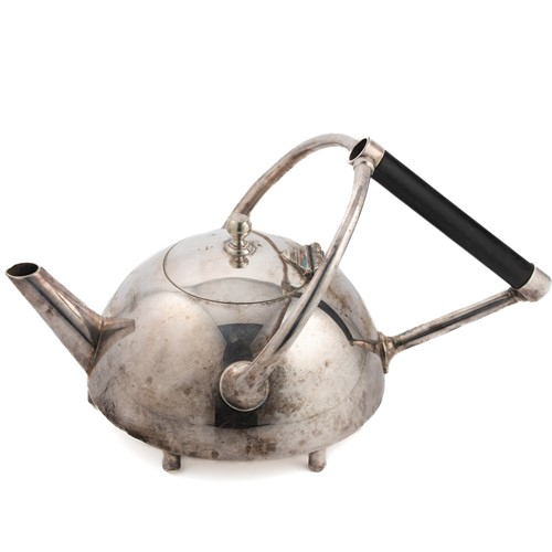 Lot 205 - Christopher Dresser (1834-1904), a rare electroplate teapot, No. 2277, circa 1880