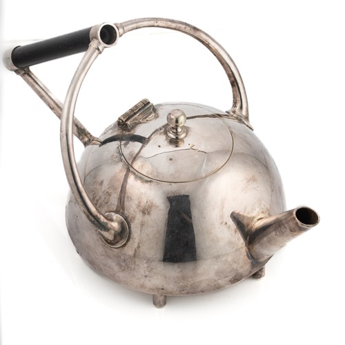Lot 205 - Christopher Dresser (1834-1904), a rare electroplate teapot, No. 2277, circa 1880
