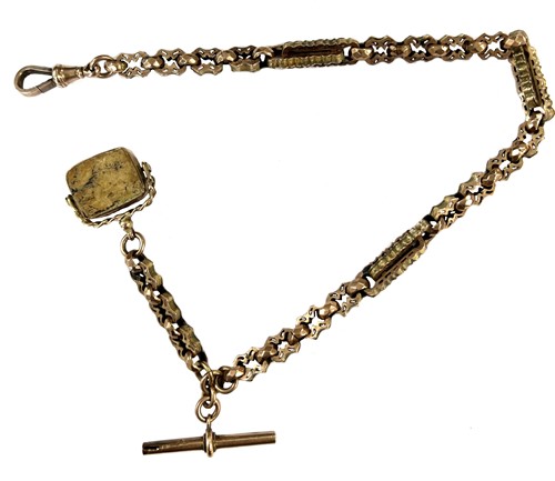 Lot 207 - A watch chain with 9ct gold swivel fob attachment