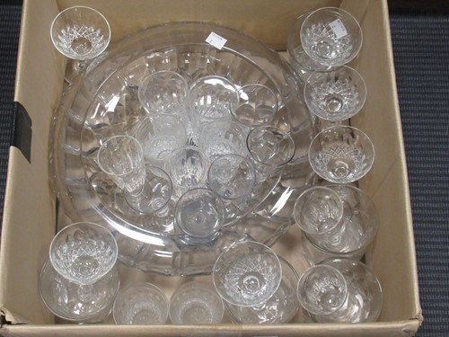Lot 143 - A large cut glass bowl, 8 wine glasses and 8...