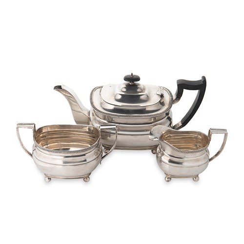 Lot 429 - An early 20th century silver three-piece tea set