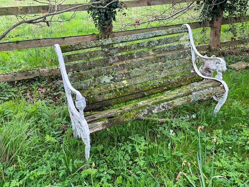 Lot 693 - A reproduction painted metal frame garden...