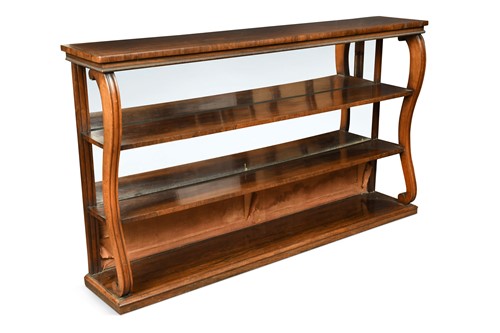 Lot 605 - A Regency rosewood mirror-backed console table / bookcase