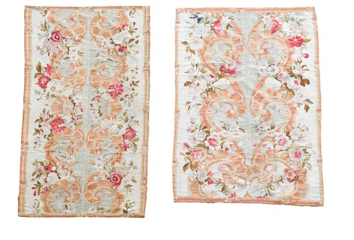 Lot 843 - A pair of English needlework panels, 18th century