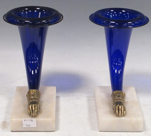 Lot 58 - Pair 19th century Bristol blue glass...