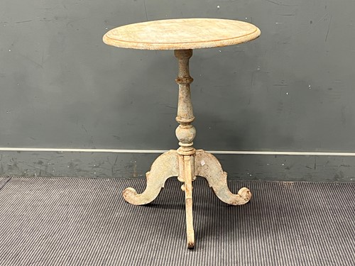 Lot 571 - A rustic grey painted pine tripod table with...