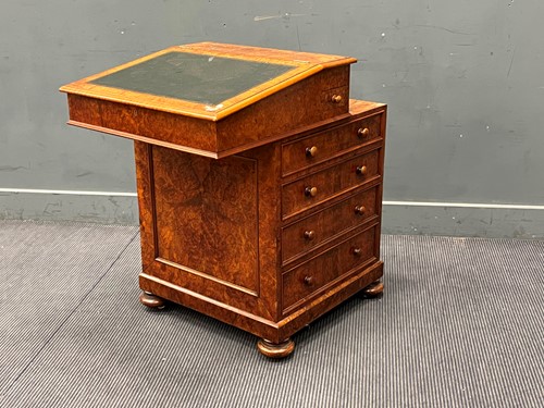 Lot 619 - A Victorian burr walnut Davenport desk 85 x 61...