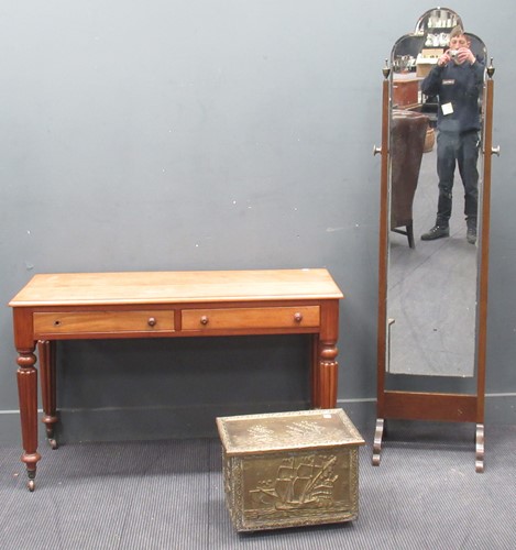 Lot 624 - An early 20th century cheval mirror with...