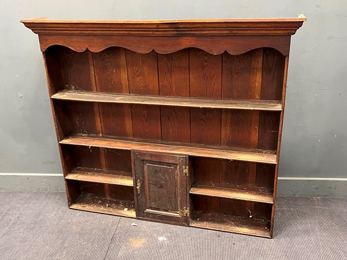 Lot 380 - A late 18th century oak dresser top, with...