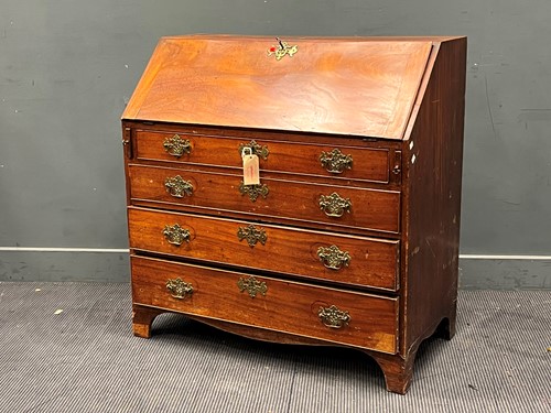 Lot 732 - 19th century mahogany bureau, the fall front...